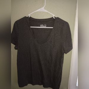 charcoal Grey v-neck tee